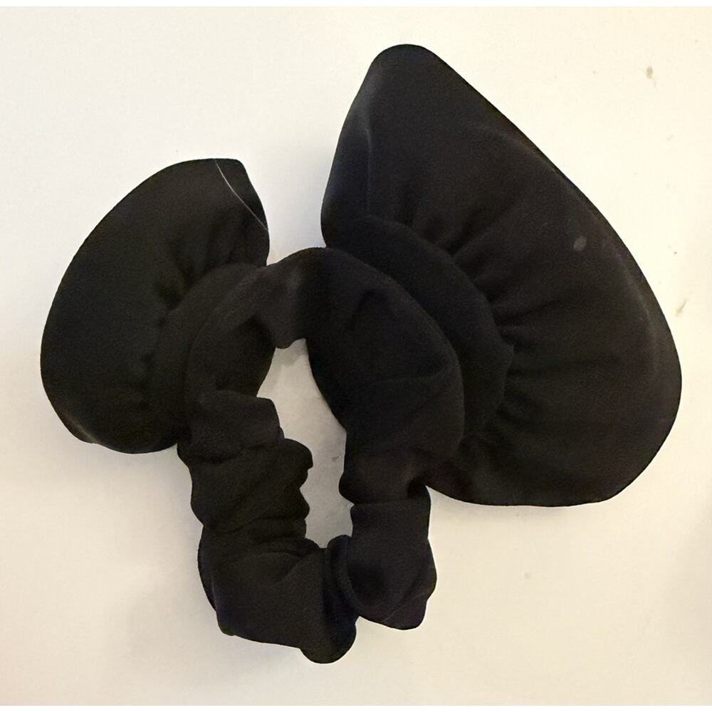NWOT 3 Satin Schrunchies with Rosettes in Black, Cream & Pink by Zara & J Crew - Picture 4 of 7